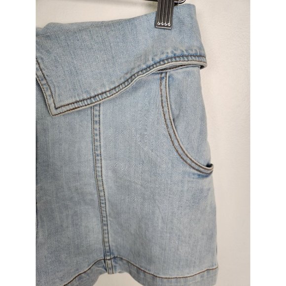 ULLA JOHNSON Women's Sz. 4 Kase Button Fly Fold Over Denim Shorts - Picture 4 of 7